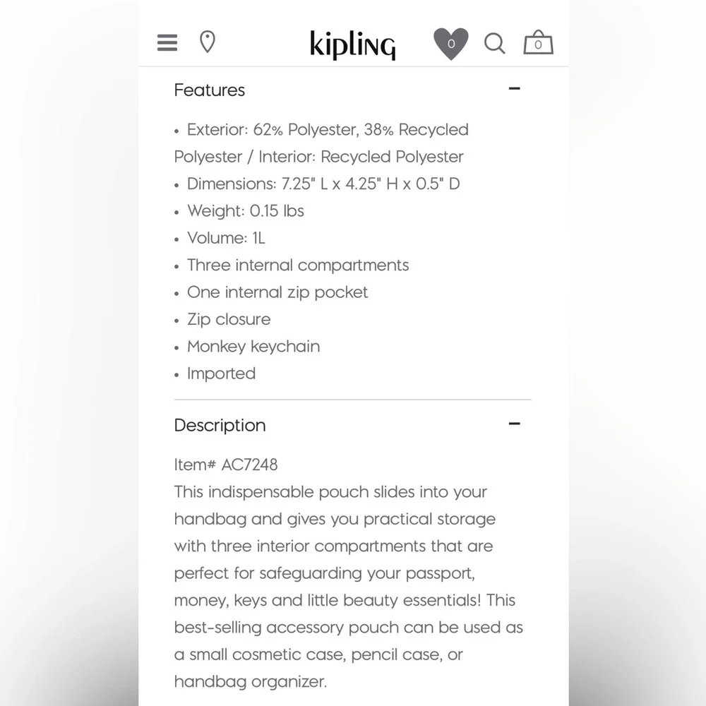 Kipling Set Alvar Metallic Glow Nylon Crossbody Gold & Large Creativity Wallet - Picture 14 of 14